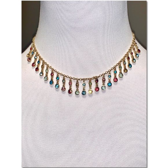 J. Crew Jewelry - J. Crew Cascading Multicolor Crystals Statement Necklace NWT